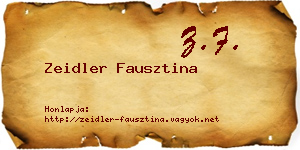Zeidler Fausztina névjegykártya